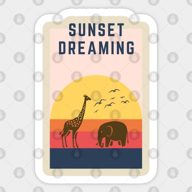 Vintage Sunset dreaming in Africa safari masai mara Sticker by Mission Bear